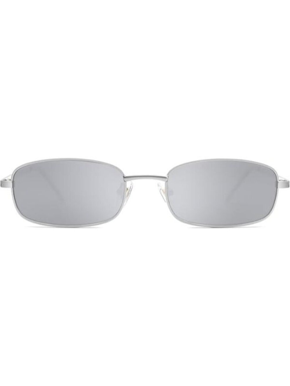 SOJOS Small Unisex Rectangle Sunglasses Retro 80s Chic Narrow Silver/Silver